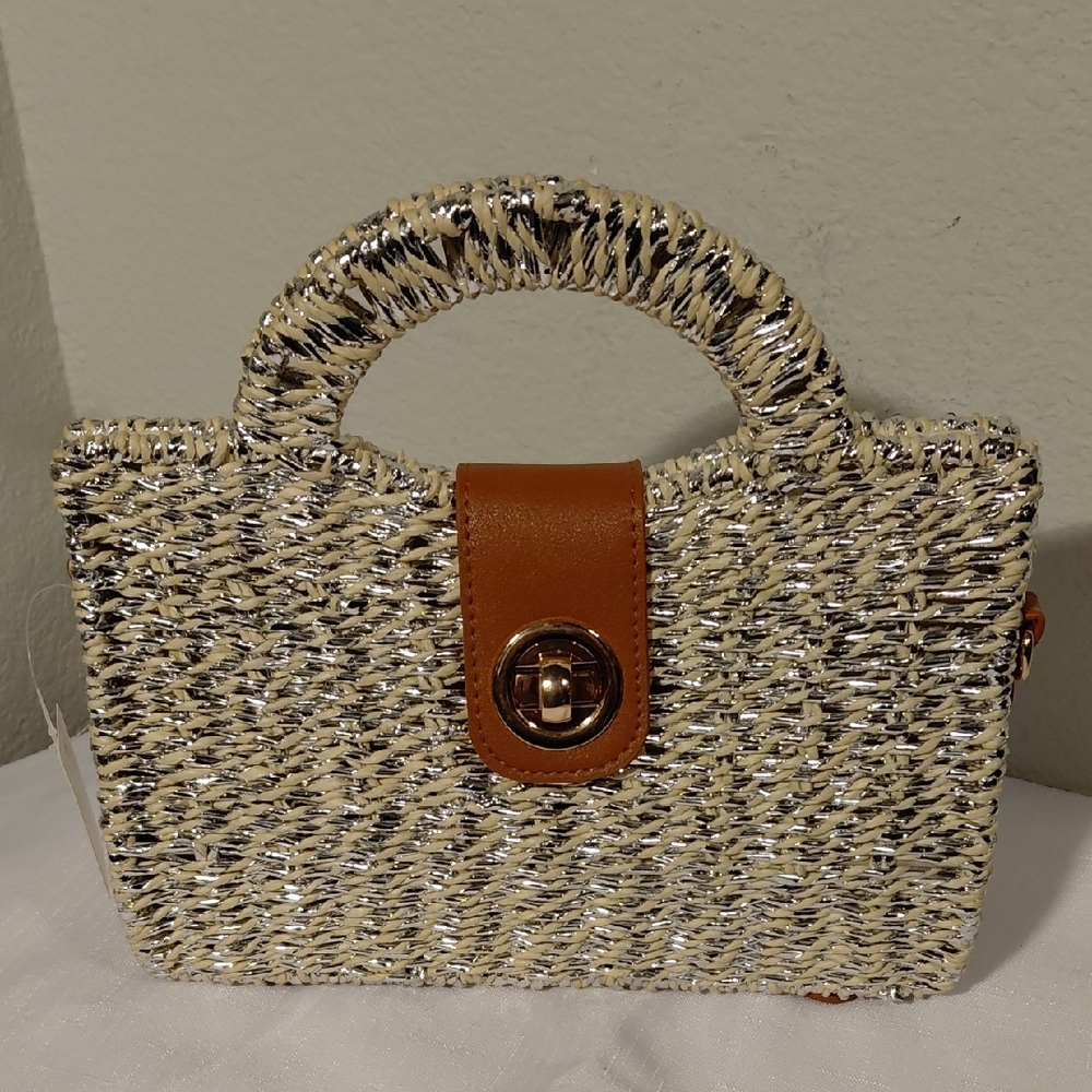 YSC Woven Handbag w/Tan Accent